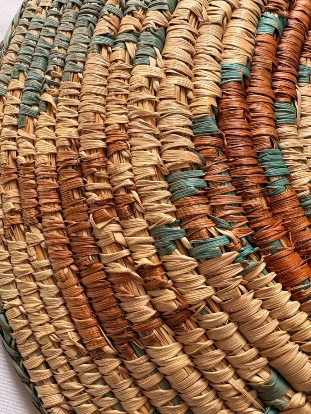 Handwoven Coiled Basket Bowl Natural Fiber Decorative Basket Southwest/Boh0 14